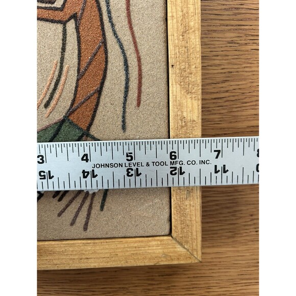 VTG Navajo Sand Art Painting Rainbow Ceremony 6.5”x10.5” Framed Signed Yazzie - Picture 8 of 9